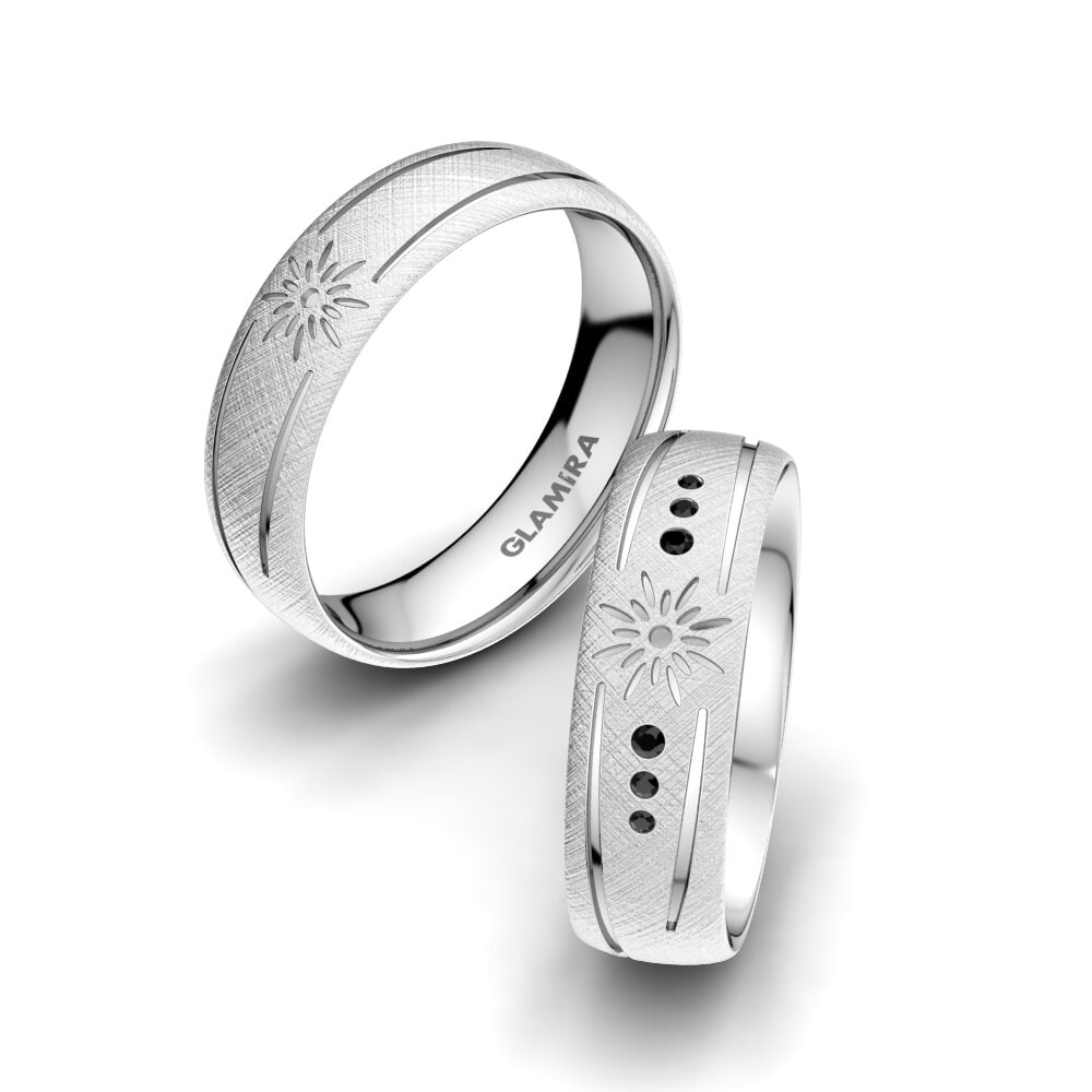 Ehering Growing Love 6 mm Schwarzer Diamant