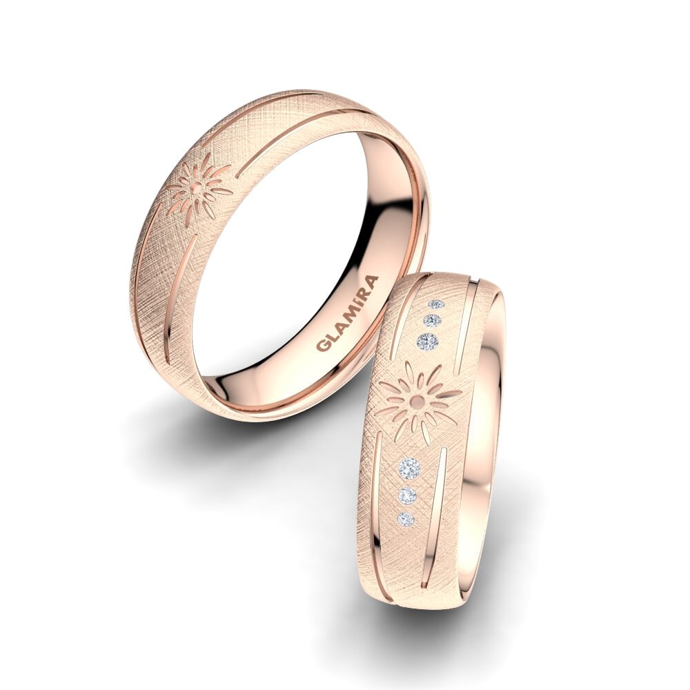 Or rose 14k Diamant Bague de Mariage Growing Love 6 mm