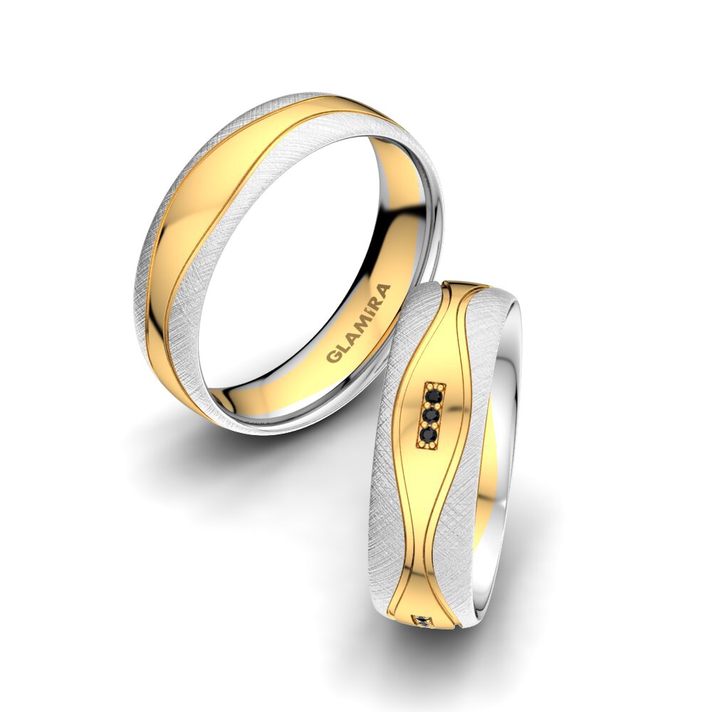 Zwarte Diamant Trouwring Heavenly Star 6 mm