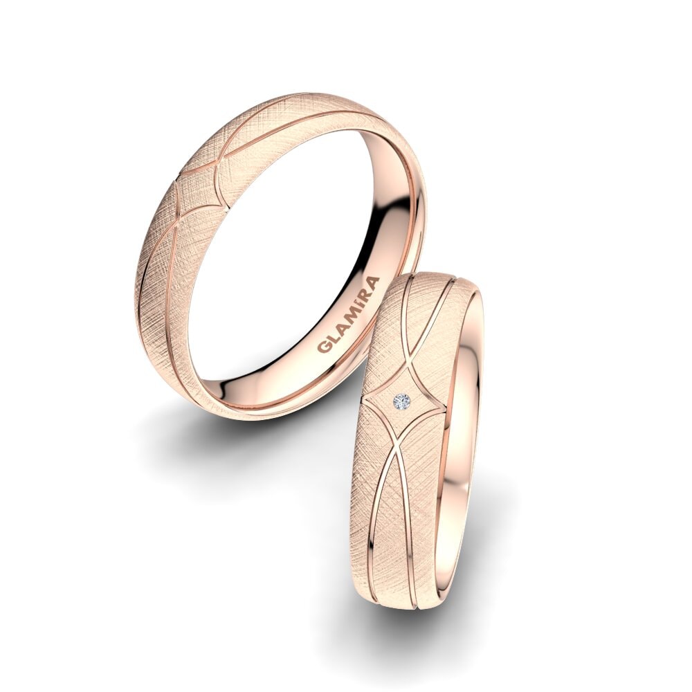 Or rose 14k Diamant Bague de Mariage Infinite Moon 5 mm