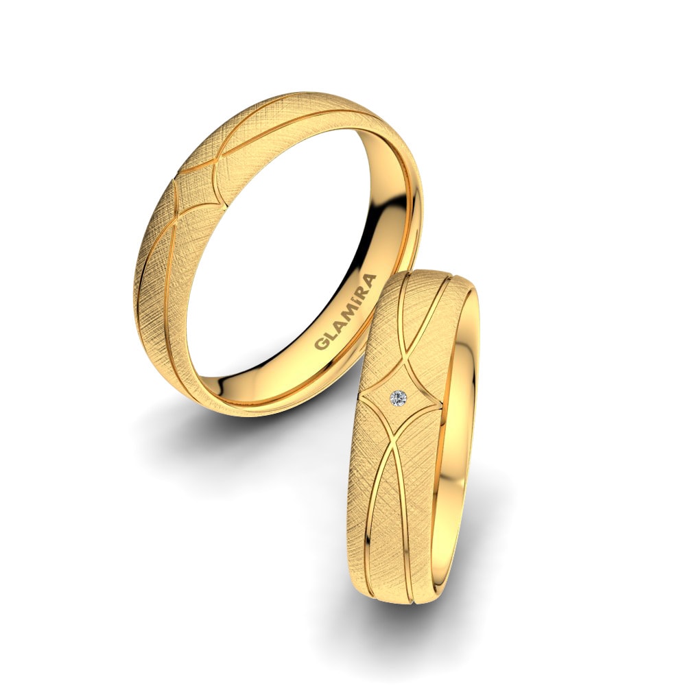 Simple Wedding Rings Infinite Moon 5 mm 585 Yellow Gold Zirconia