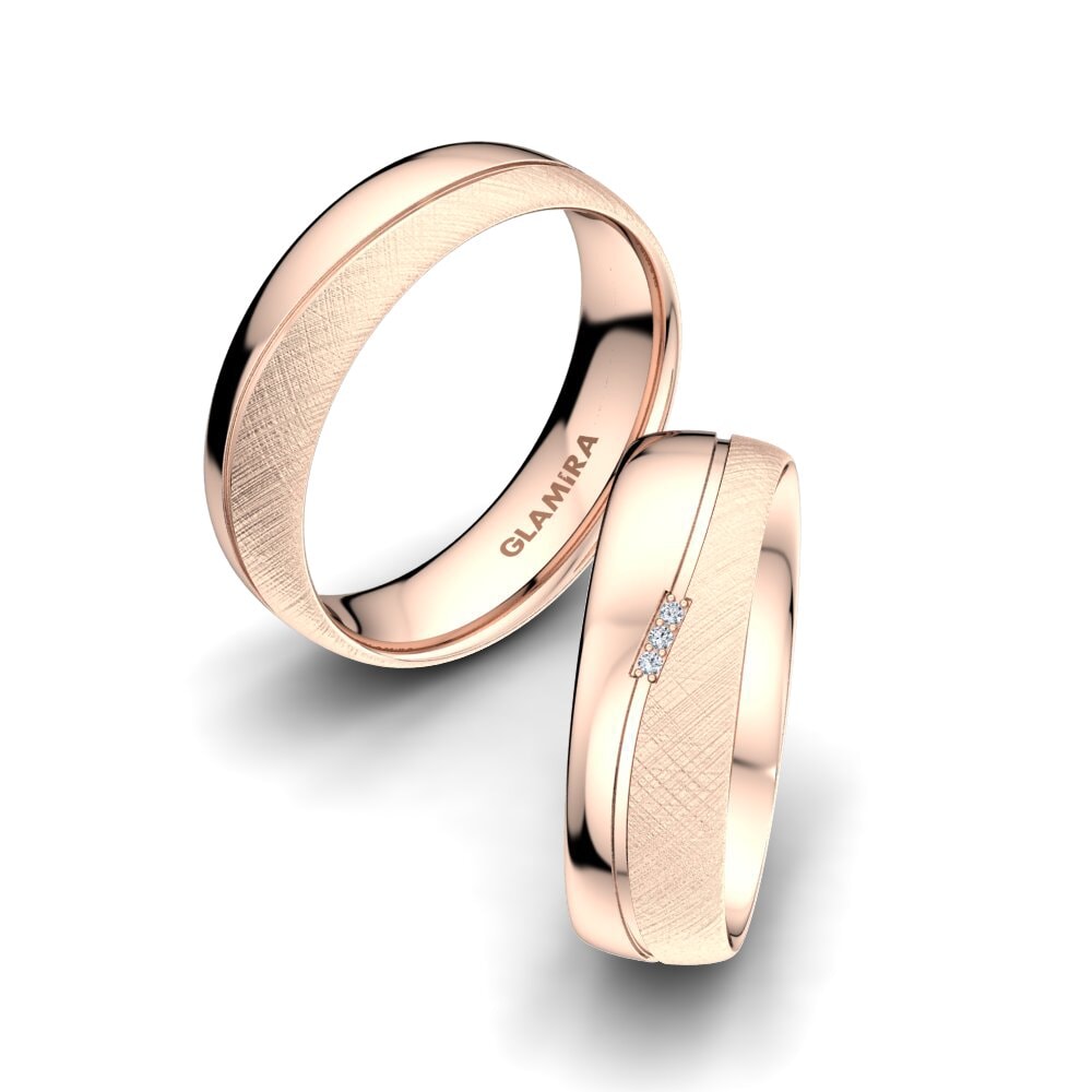Or rose 14k Diamant Bague de Mariage Romantic Touch 6 mm