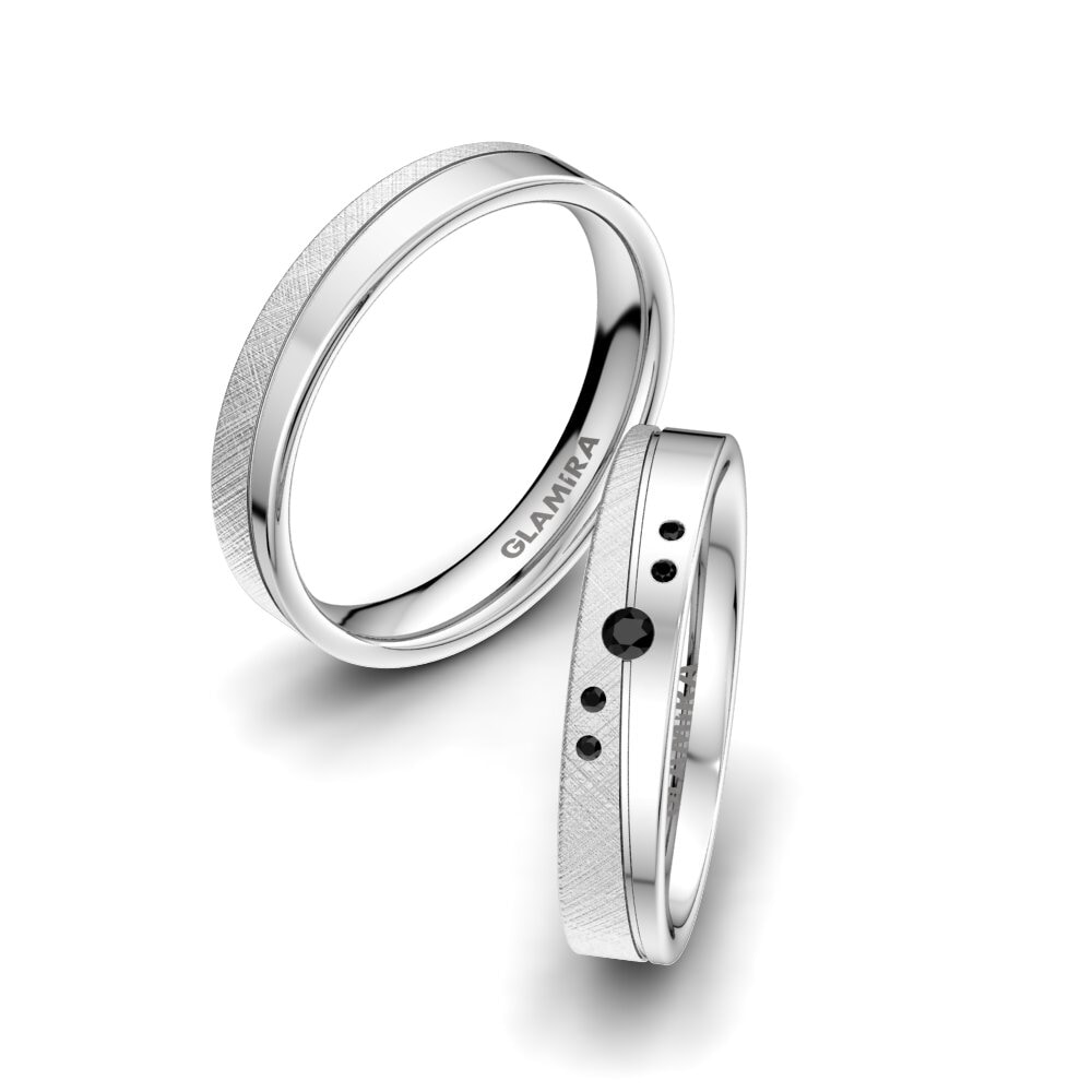 Zafiro negro Anillo de boda Romantic Trust 4 mm
