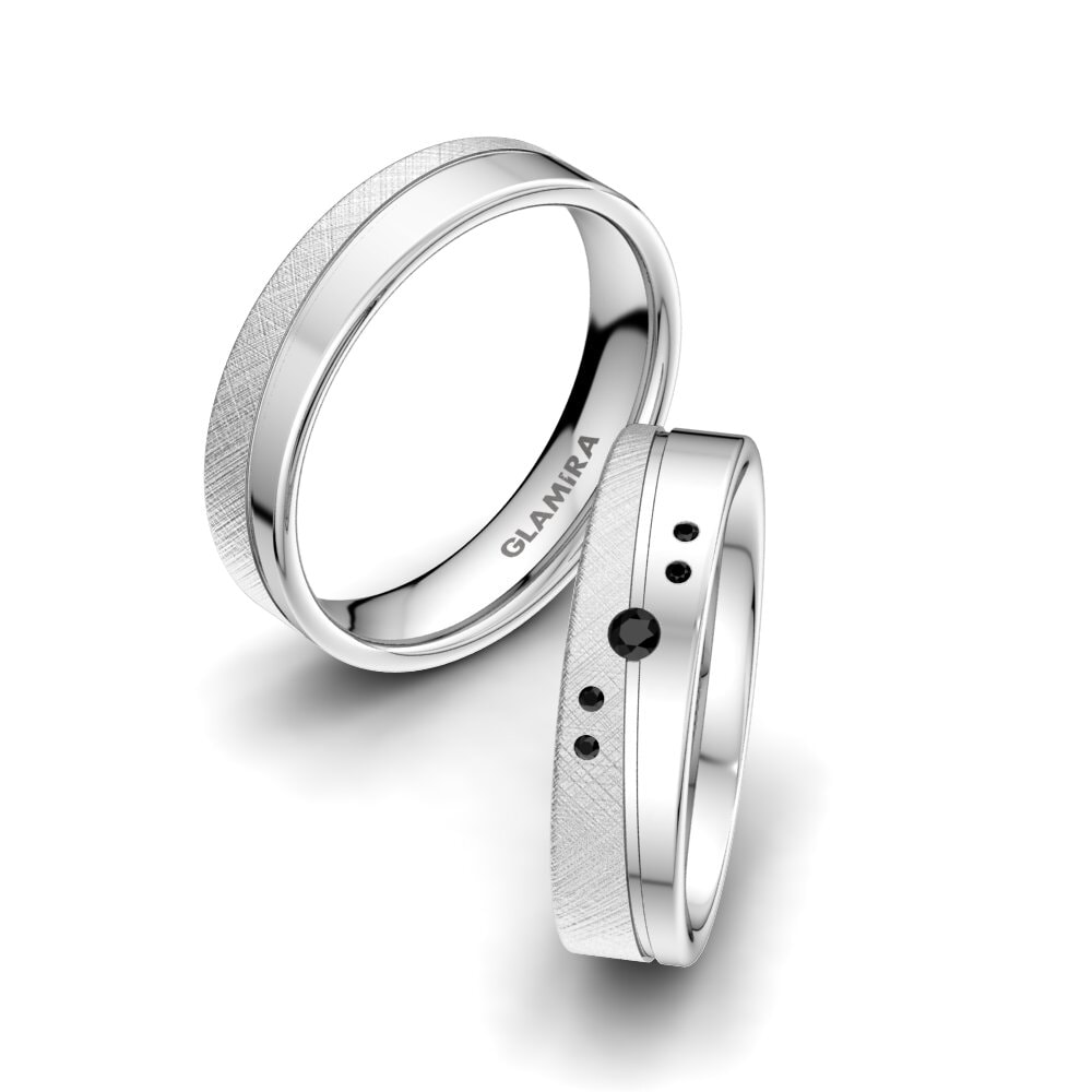 Zafiro negro Anillo de boda Romantic Trust 5 mm