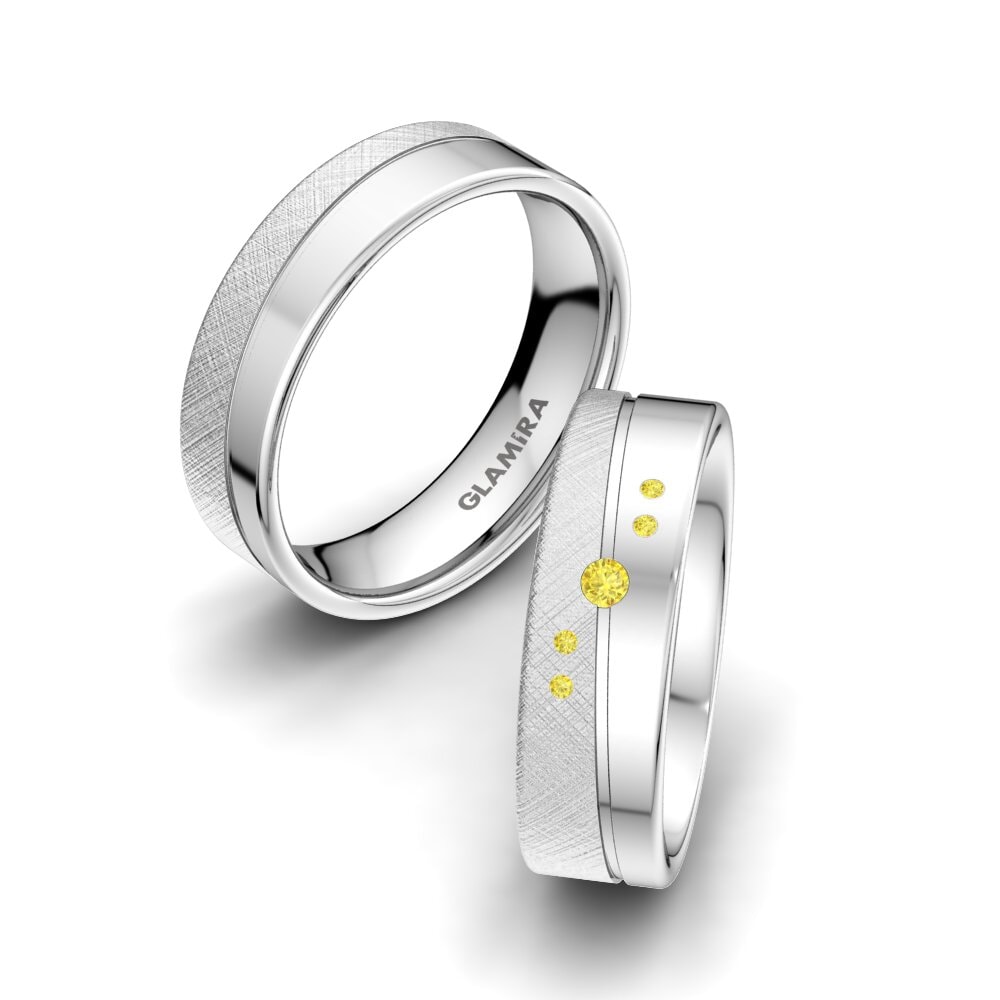 Yellow Sapphire Wedding Ring Romantic Trust 6 mm