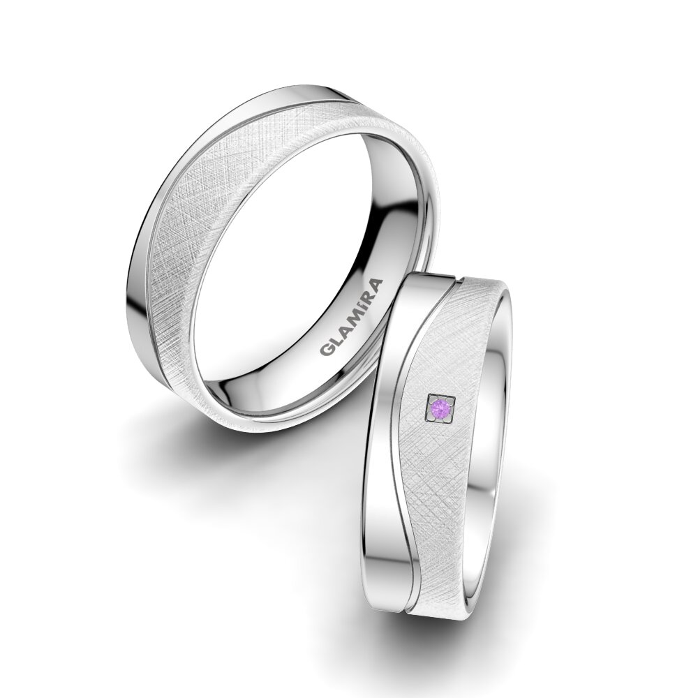 Amethyst Wedding Ring Sense Drops 6 mm