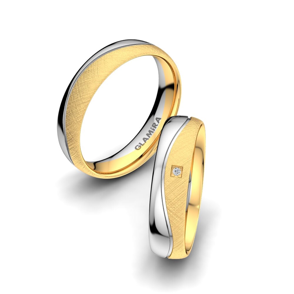 Anillo de boda Sense Drops 5 mm 14k Oro Amarillo & Blanco