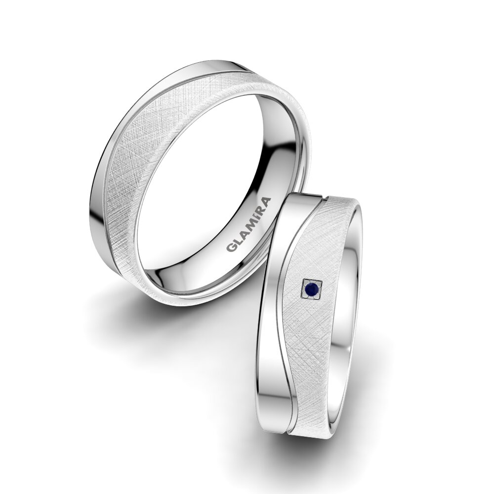 Sapphire Wedding Ring Sense Drops 6 mm