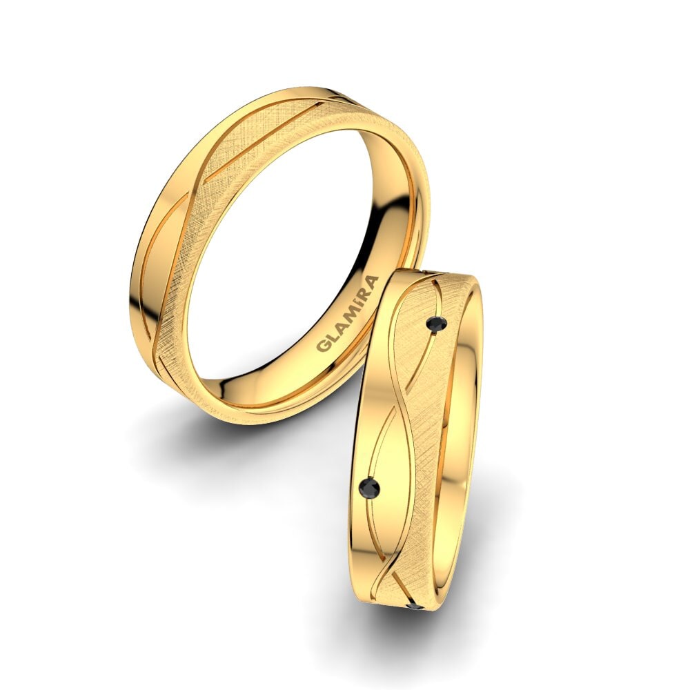 Zafiro negro Anillo de boda Sense Mira 5 mm