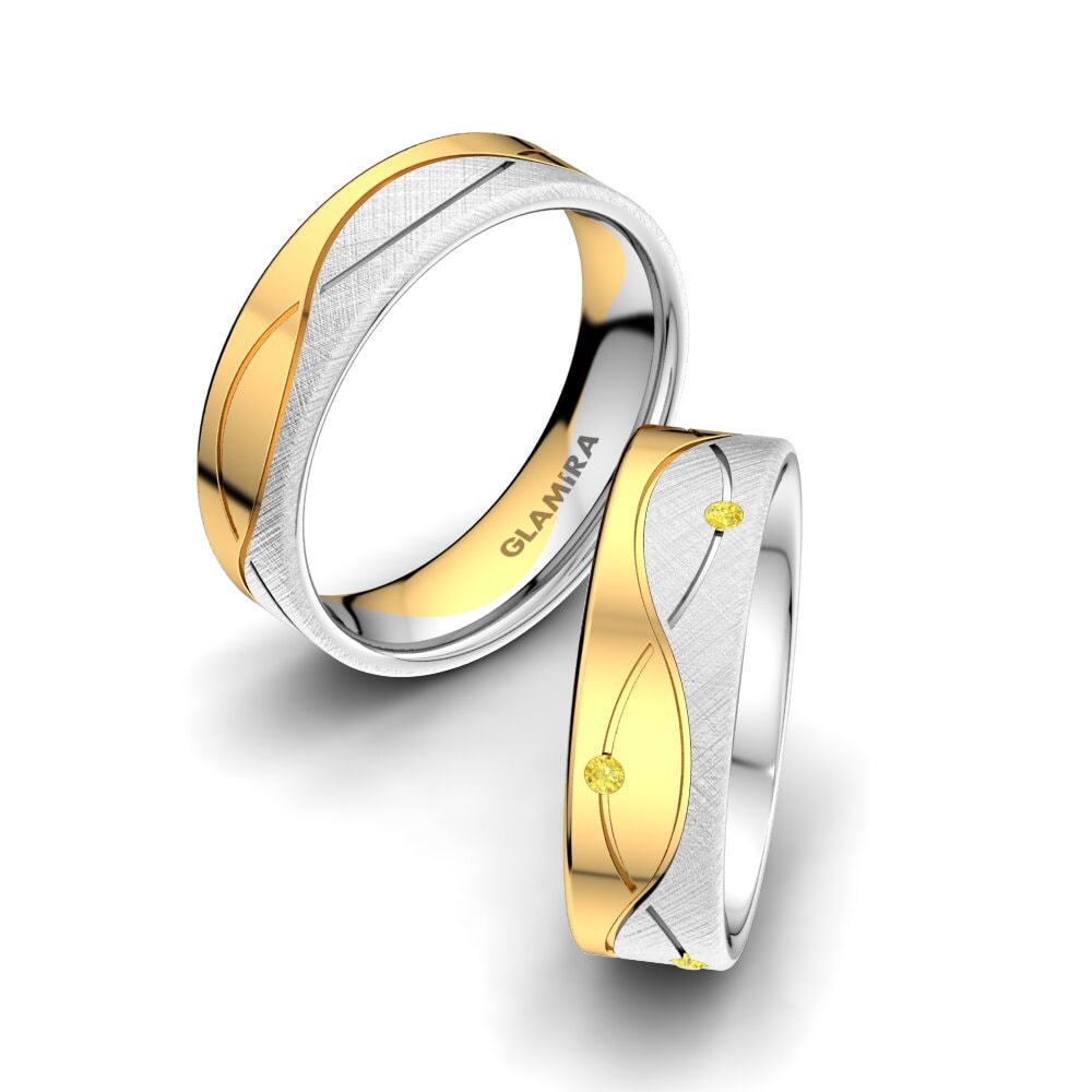 Yellow Sapphire Wedding Ring Sense Mira 6 mm