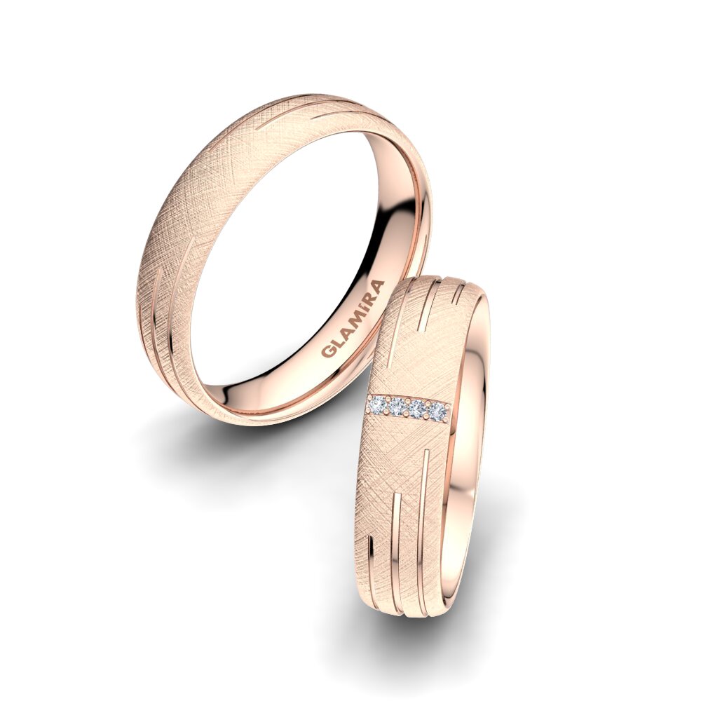 Or rose 14k Diamant Bague de Mariage Shimmering Road 5 mm