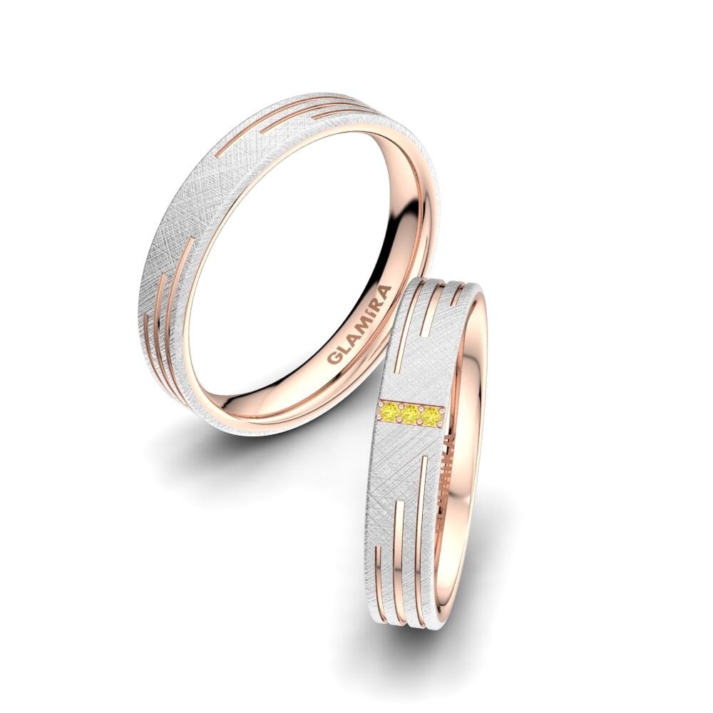 Yellow Sapphire Wedding Ring Shimmering Road 4 mm