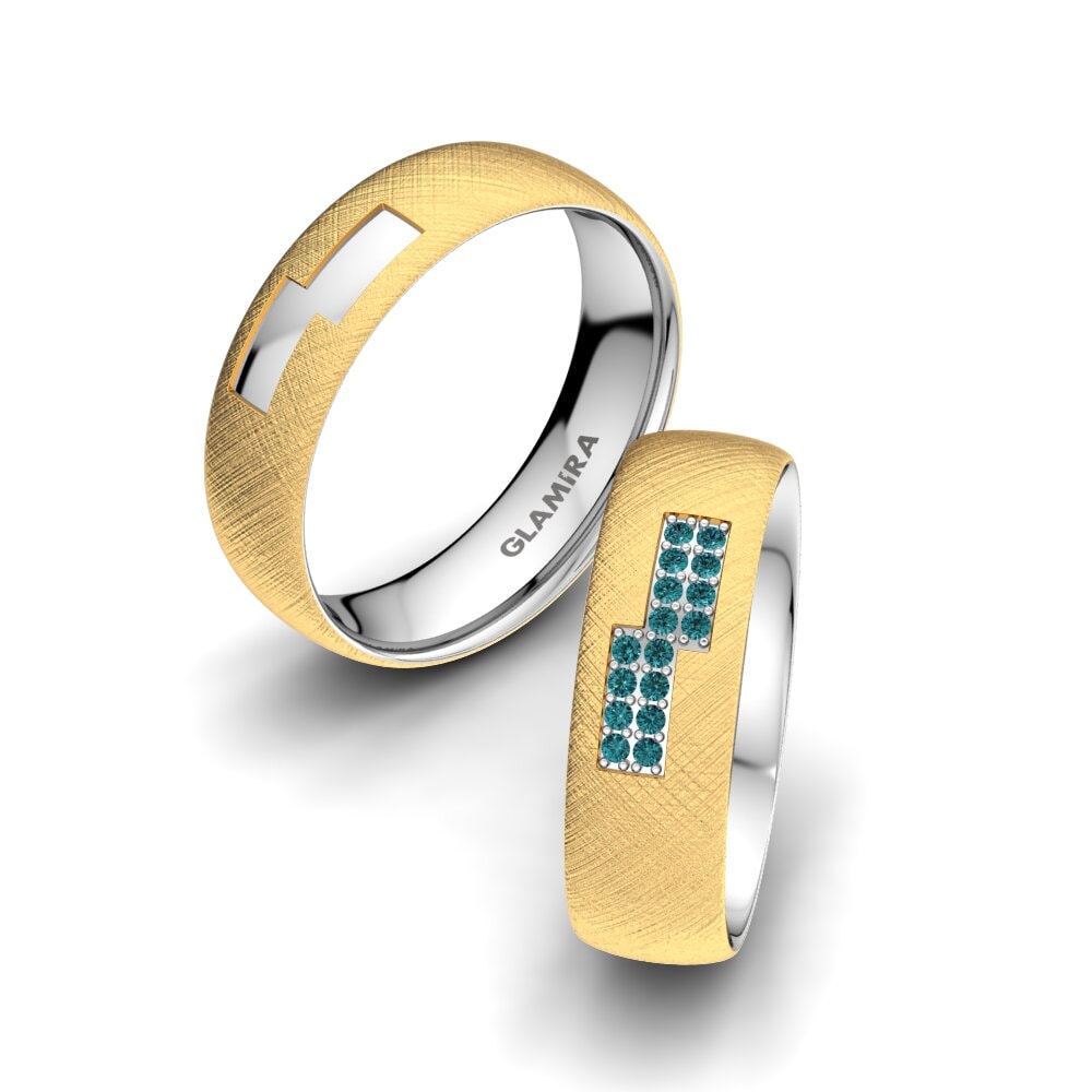 Blauwe Diamant Trouwring Shining Class 6 mm