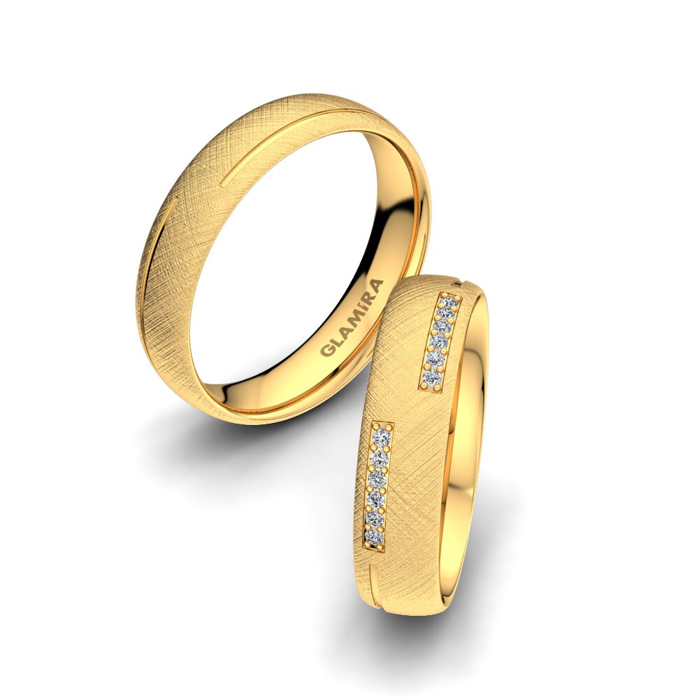 9k Yellow Gold Wedding Ring Splendid Life 5 mm