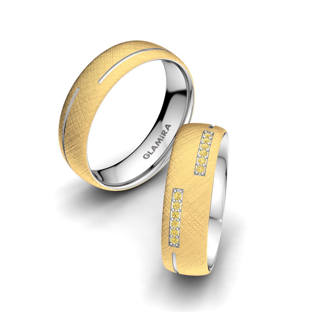 Gele Diamant Trouwring Splendid Life 6 mm