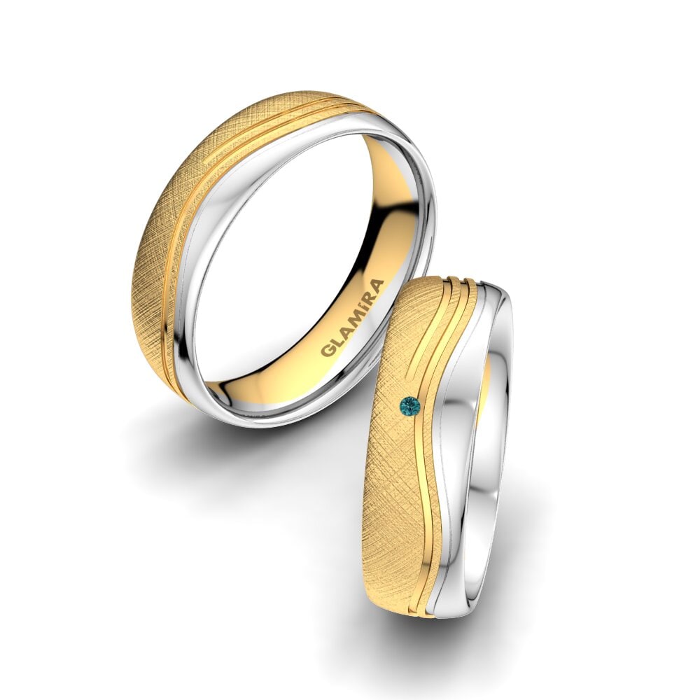Blauwe Diamant Trouwring Striped Life 6 mm