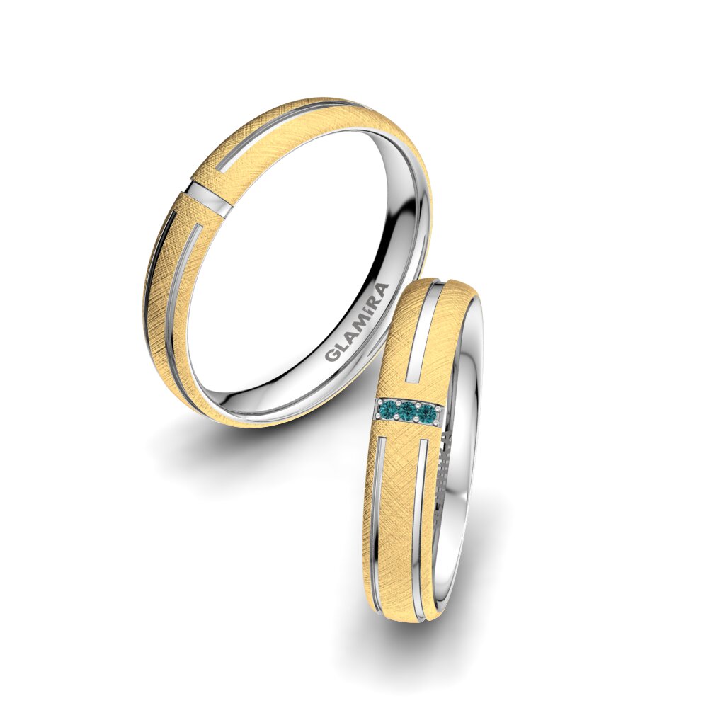Blauwe Diamant Trouwring Unique Moon 4 mm