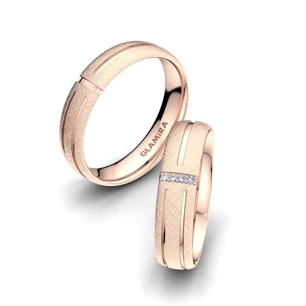 Or rose 14k Diamant Bague de Mariage Unique Moon 5 mm