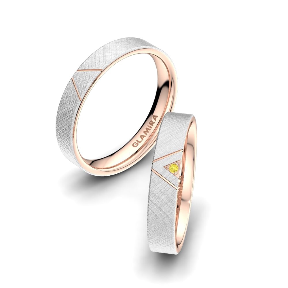 Yellow Sapphire Wedding Ring Unique Paradise 4 mm