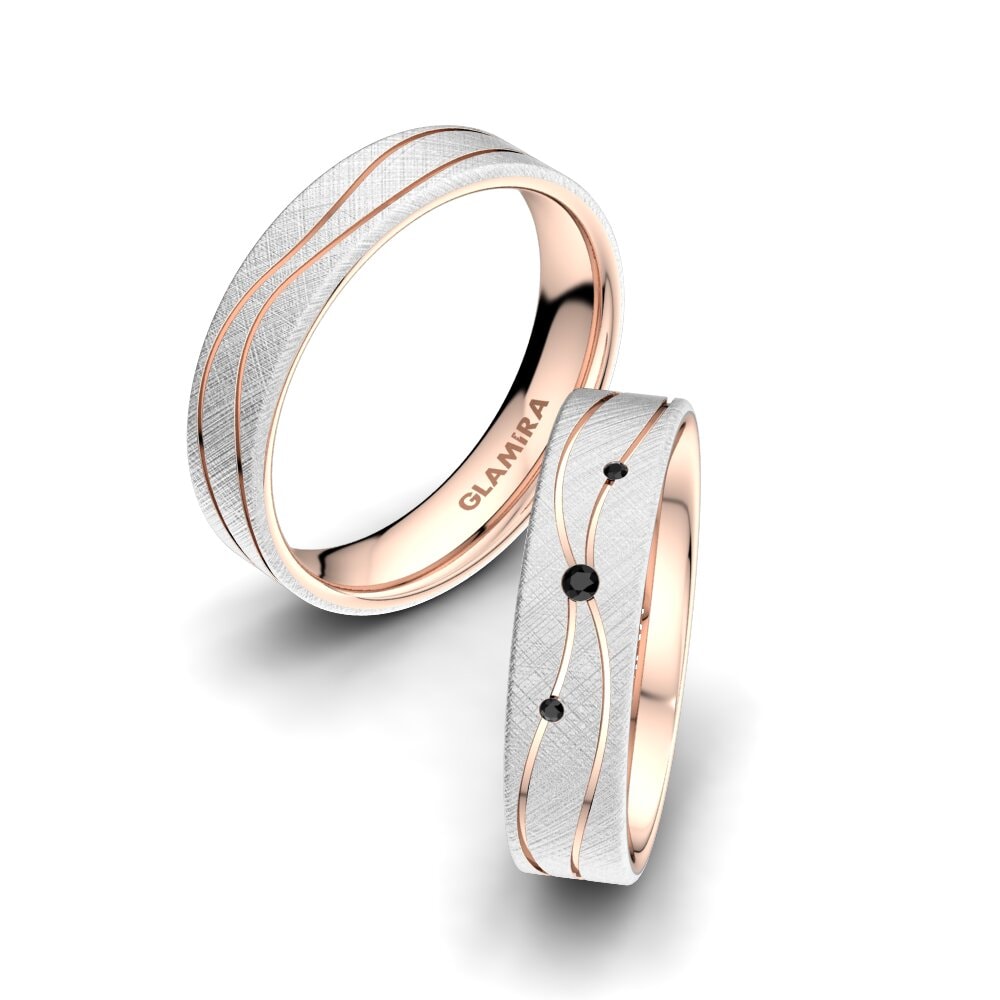 Zafiro negro Anillo de boda Universe Adore 5 mm