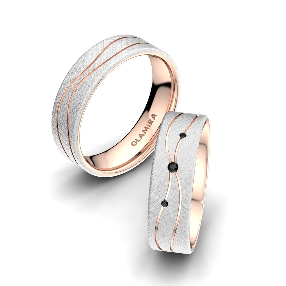 Zafiro negro Anillo de boda Universe Adore 6 mm