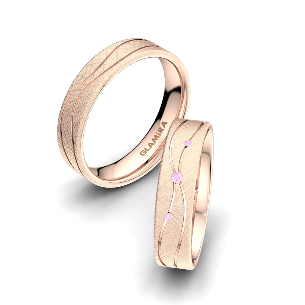 Pink Sapphire Wedding Ring Universe Adore 5 mm