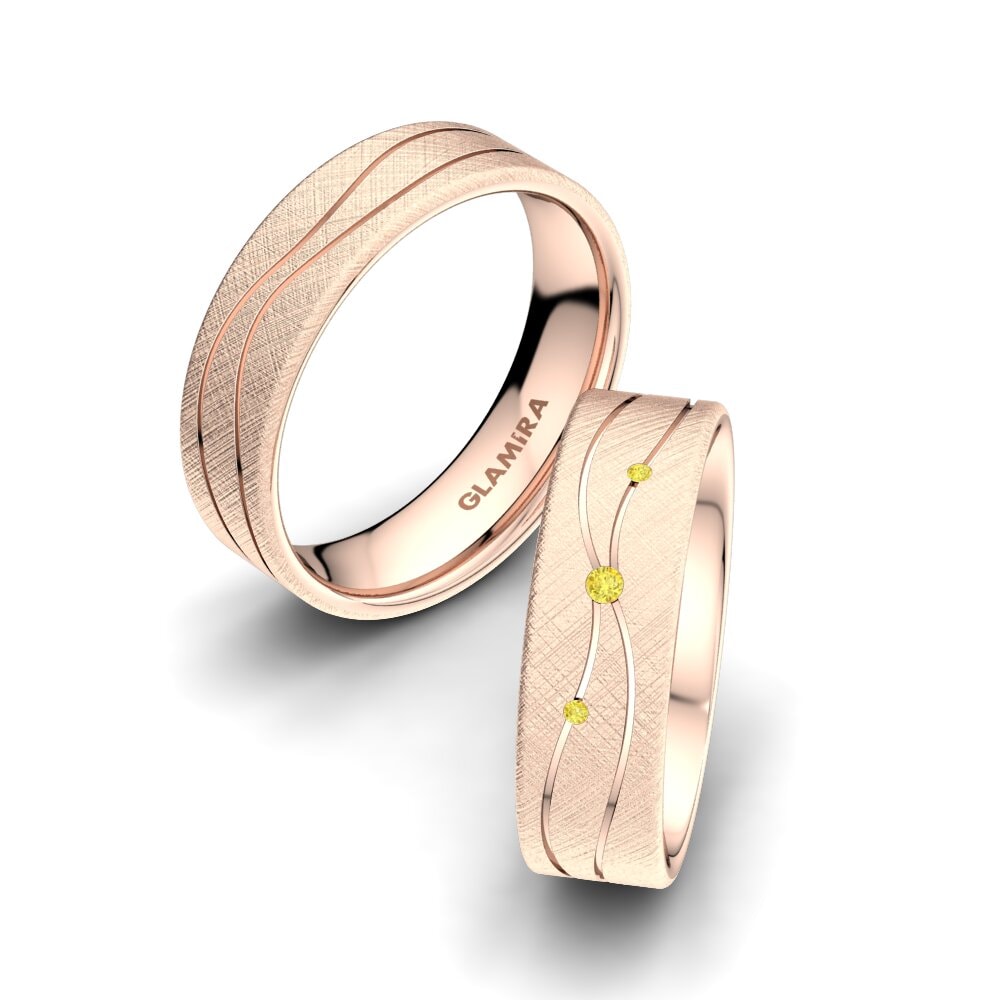 Gele Saffier Trouwring Universe Adore 6 mm