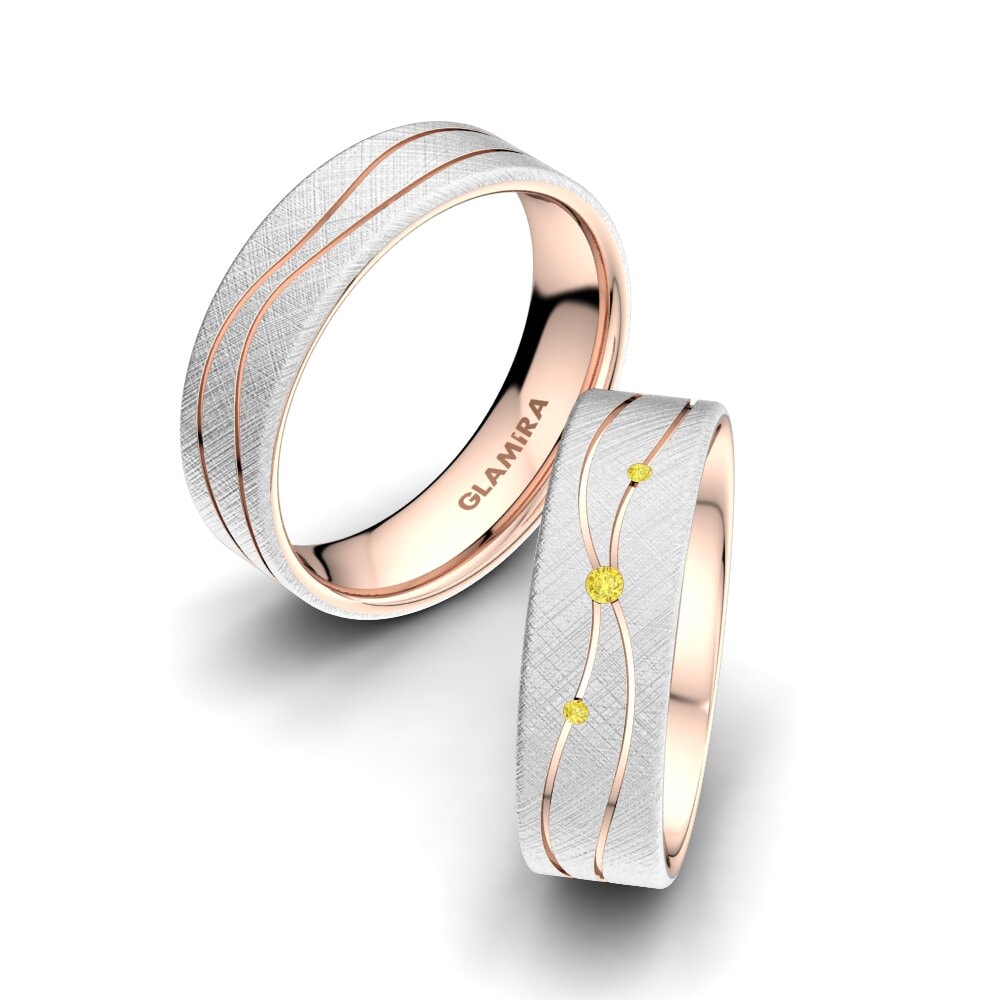 Yellow Sapphire Wedding Ring Universe Adore 6 mm