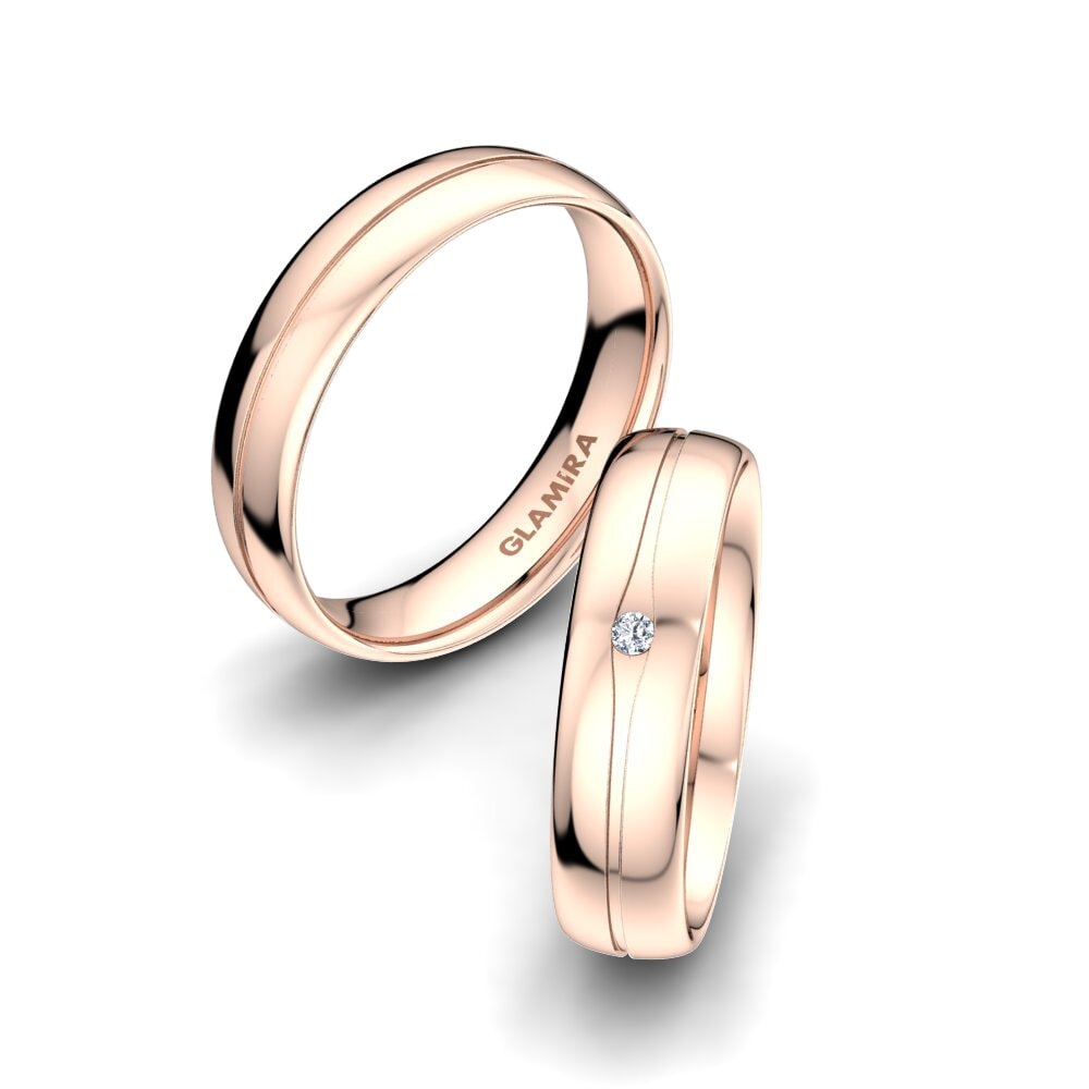 Or rose 14k Diamant Bague de Mariage Pure Touch 5 mm