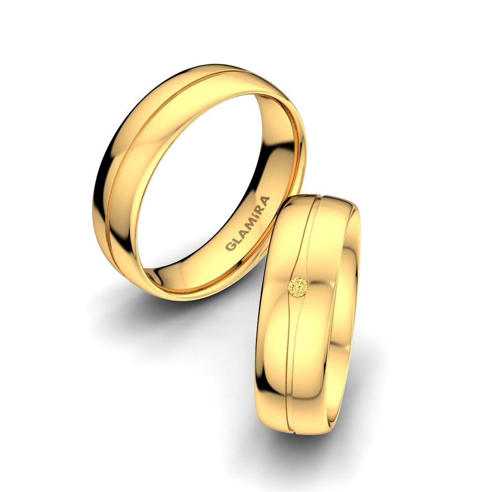 Yellow Diamond Wedding Ring Pure Touch 6 mm