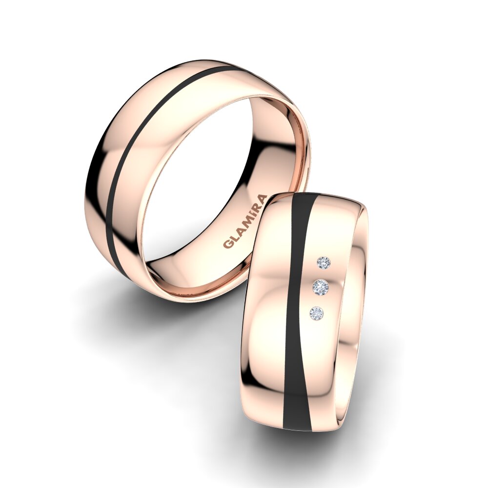 Or rose 14k Diamant Bague de Mariage Splendid Symphony 8 mm