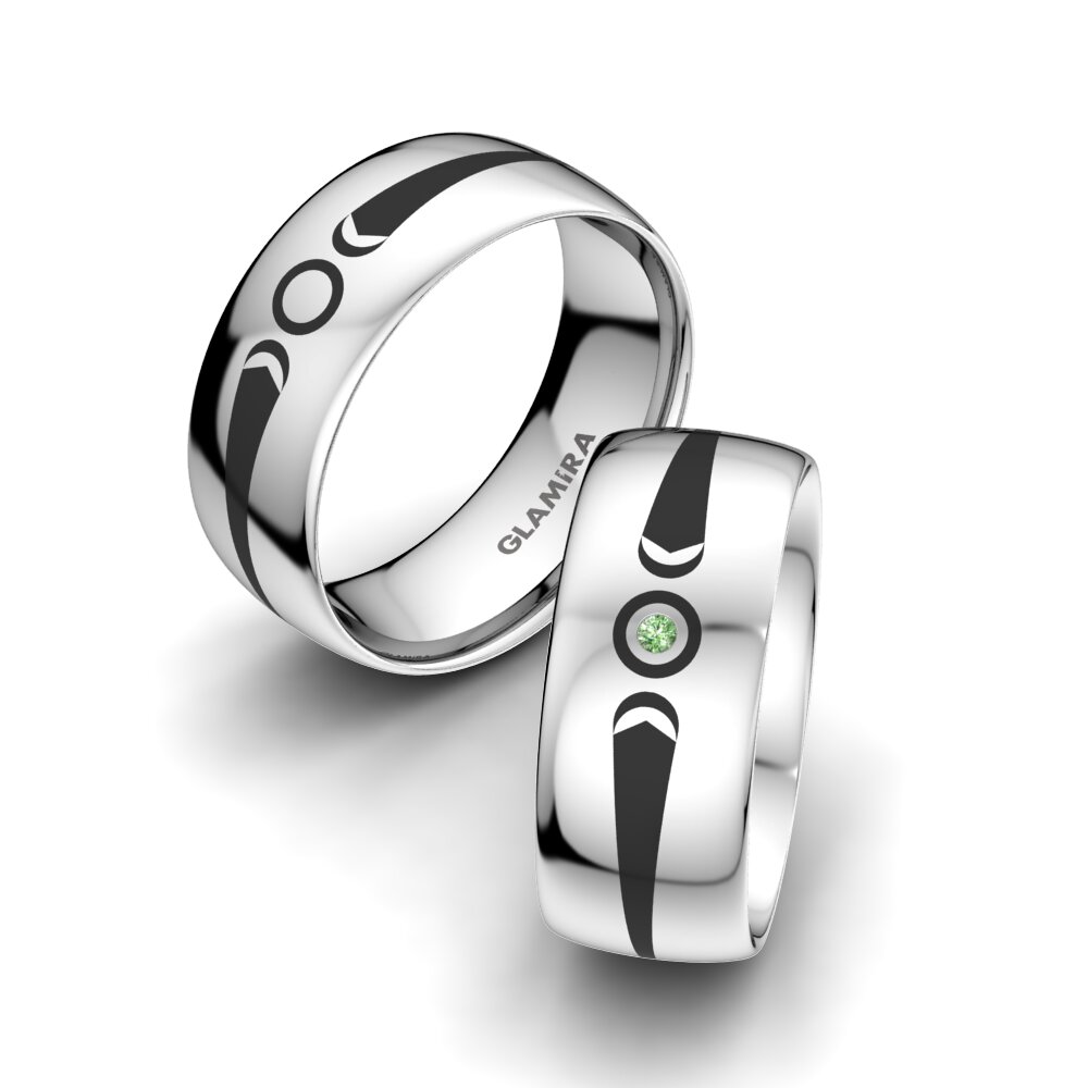 Green Diamond Wedding Ring Pure Choice 8 mm