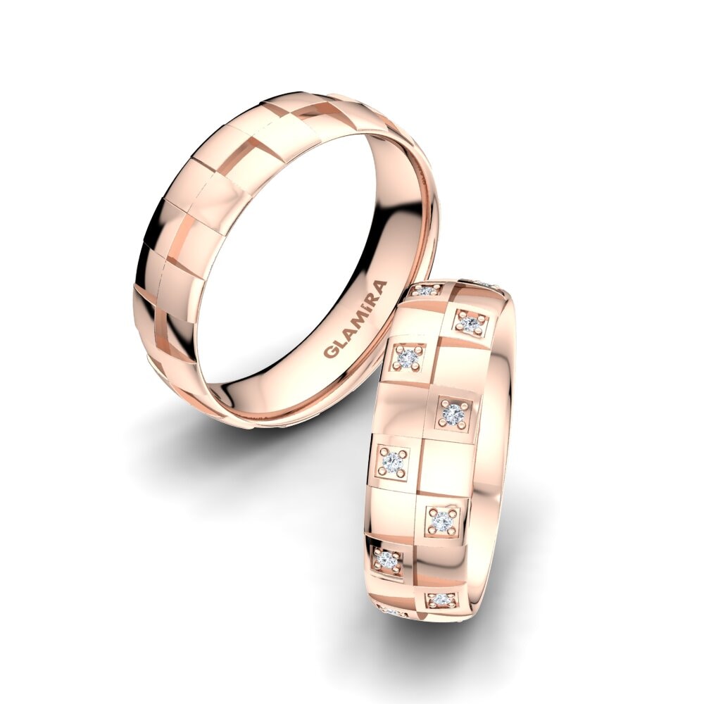 Or rose 14k Diamant Bague de Mariage Precious Joy 6 mm