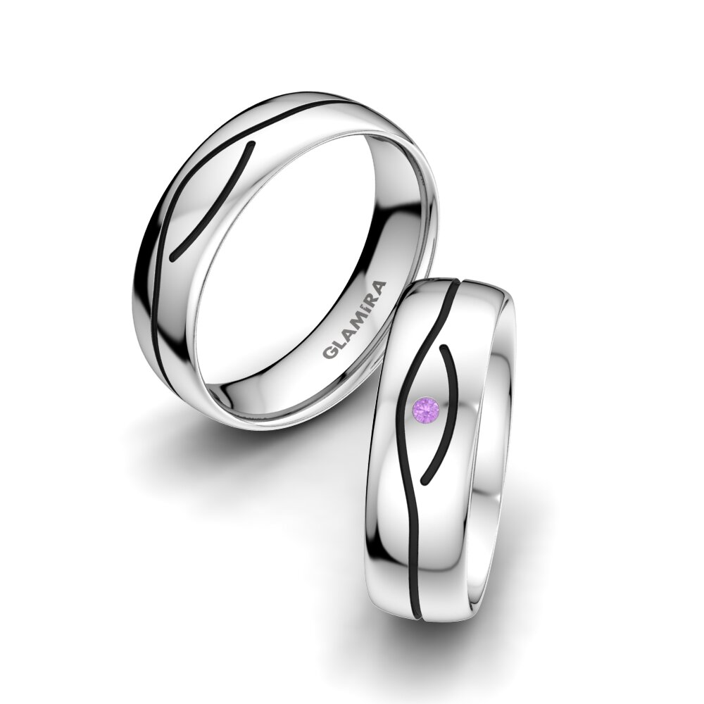 Amethyst Wedding Ring Mystic Bond 6 mm