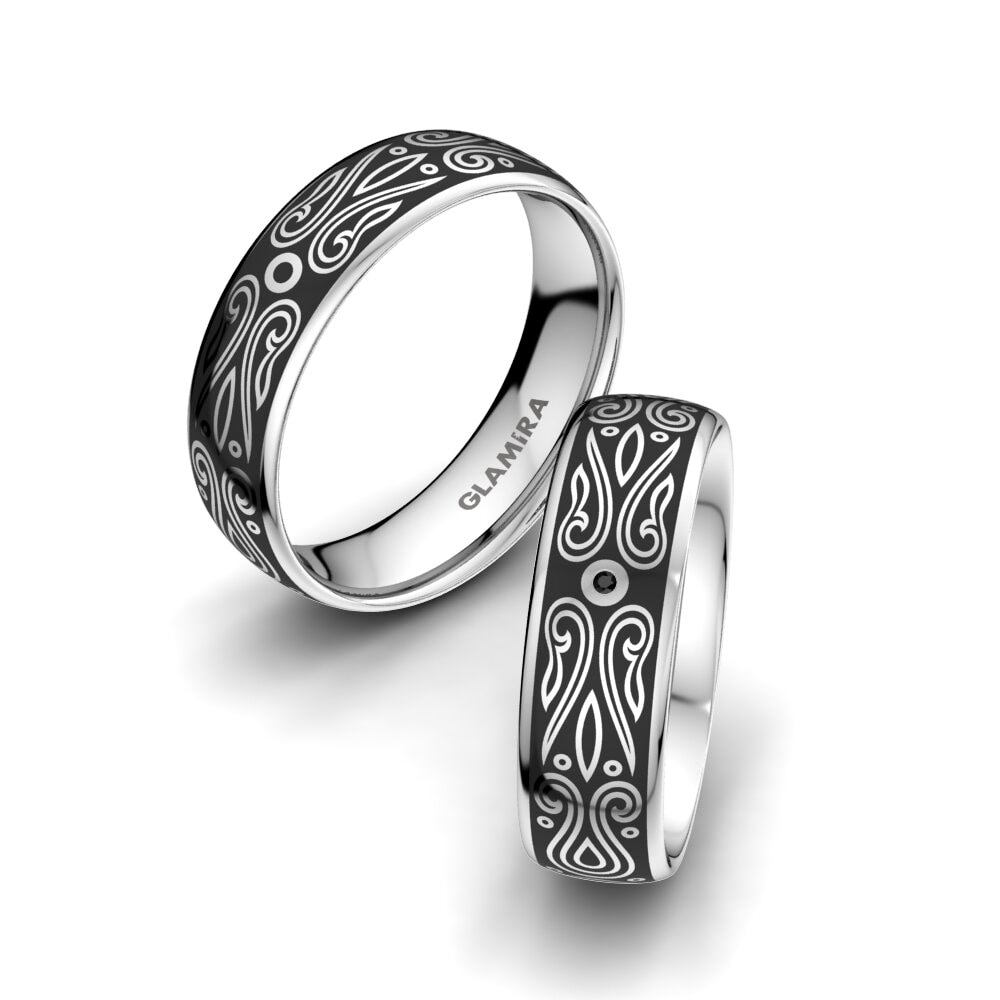 Zwarte Diamant Trouwring Lovely Sparkle 6 mm