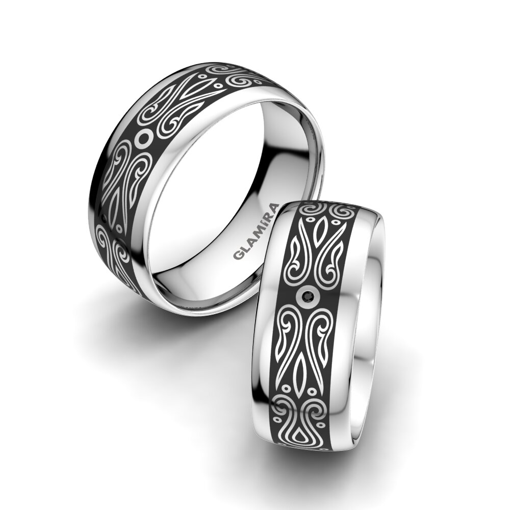 Zwarte Diamant Trouwring Lovely Sparkle 8 mm