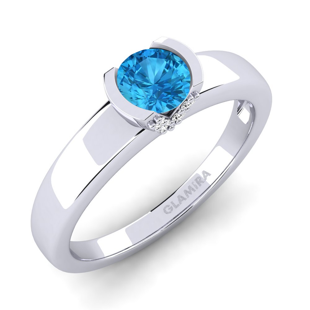 Topaze Bleue Bague de fiançailles Gwen 0.35 crt