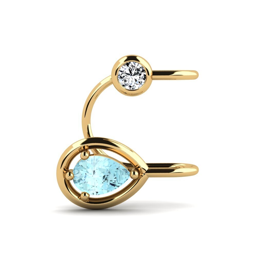9ct Yellow Gold Aquamarine Women's Earring Gwendolyn