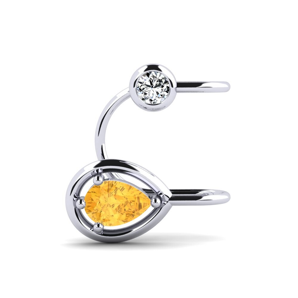 950 Platinum Citrine Women's Earring Gwendolyn