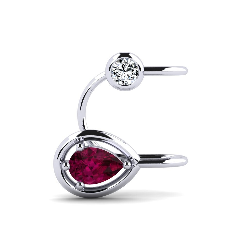 9ct White Gold Rhodolite Garnet Women's Earring Gwendolyn