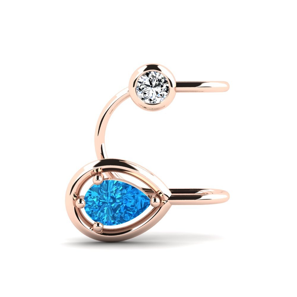 9ct Rose Gold Blue Topaz Women's Earring Gwendolyn