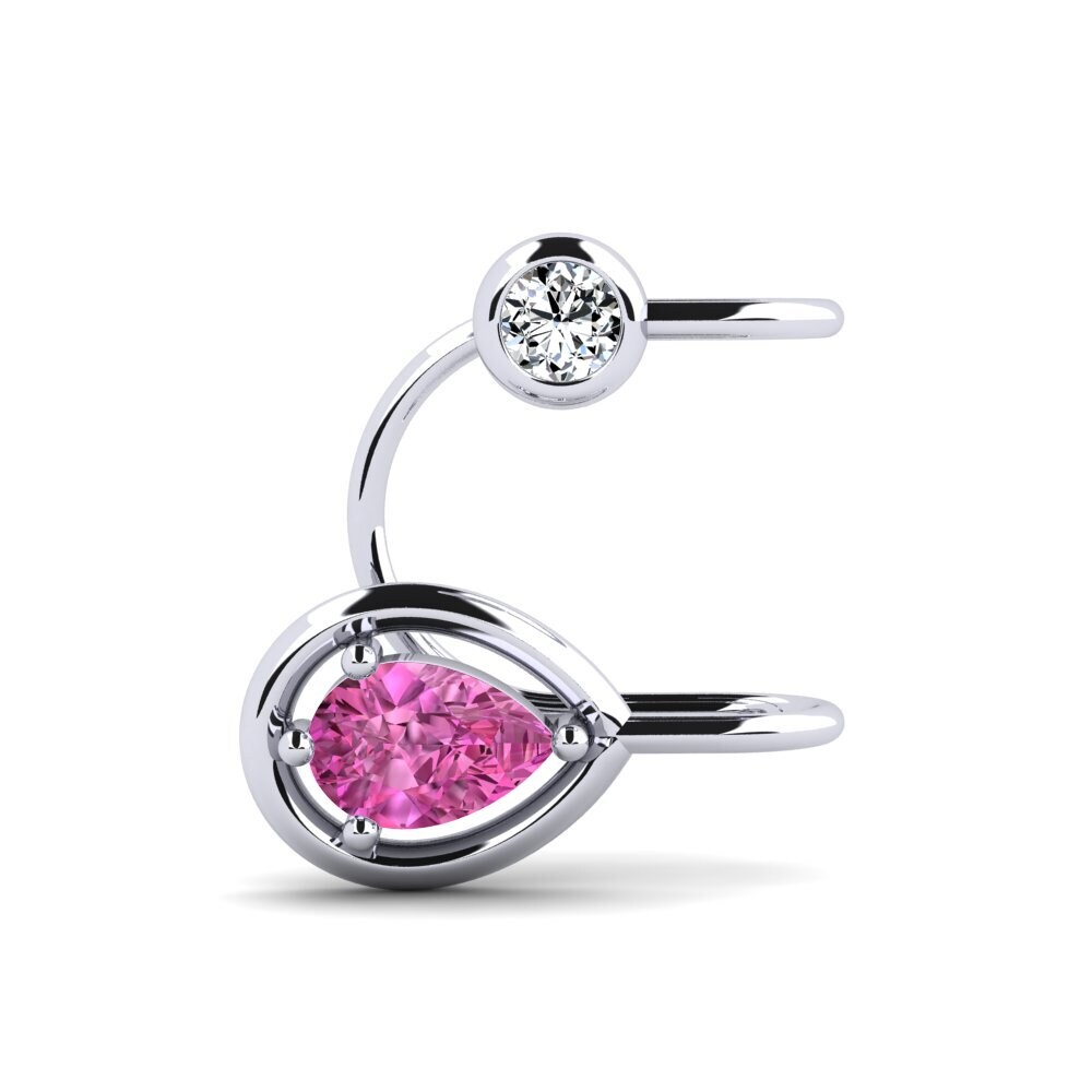 18ct White Gold Pink Topaz Women's Earring Gwendolyn