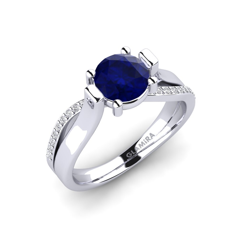 Oro Bianco 585 Zaffiro Anello Gwendy
