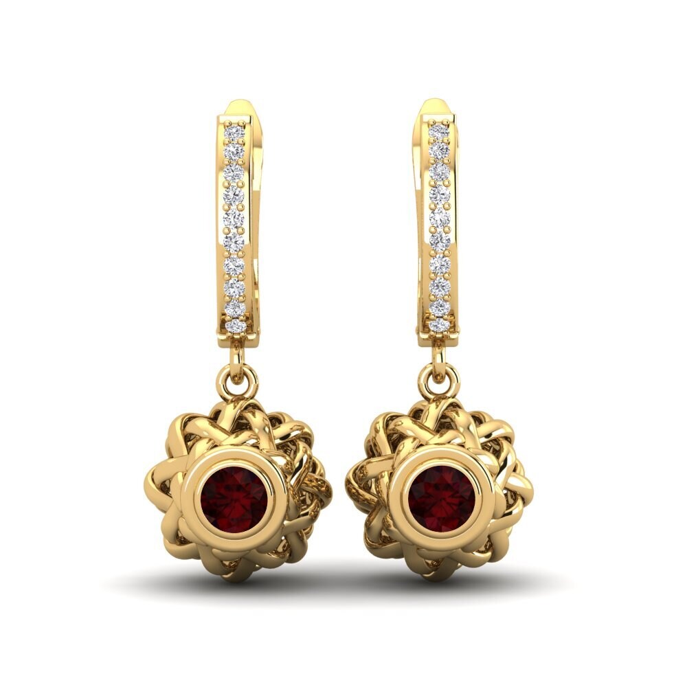 Round Garnet Women's Earring Gwenna