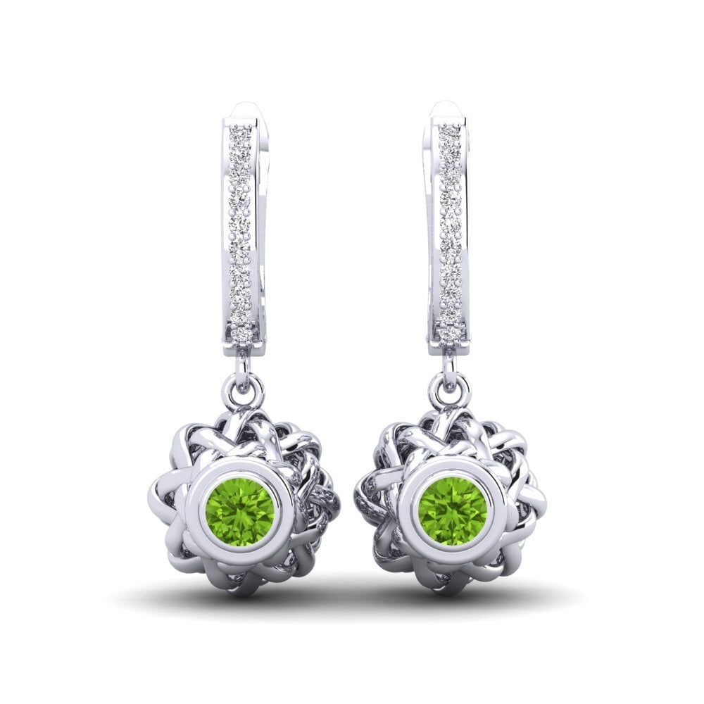 White Silver Peridot Women's Earring Gwenna
