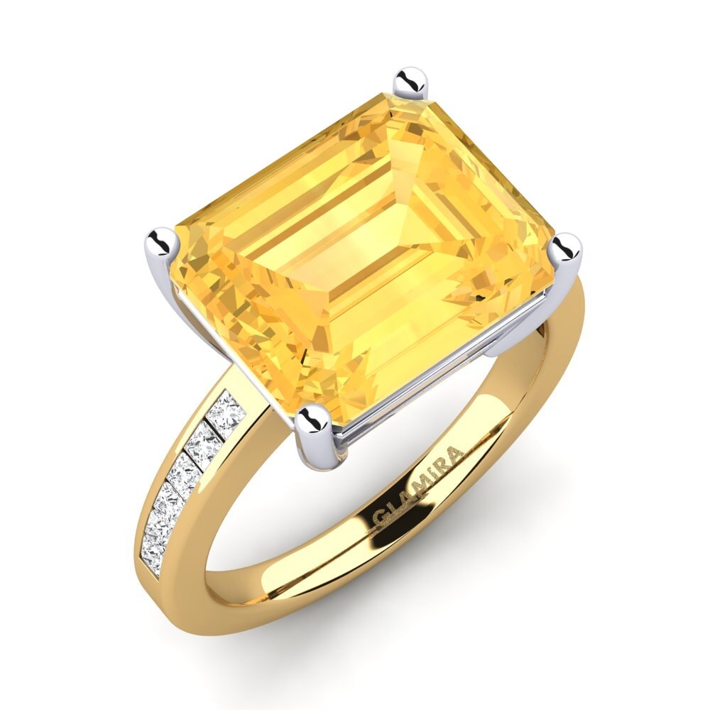 14k Oro Amarillo & Blanco Anillo Gwenora