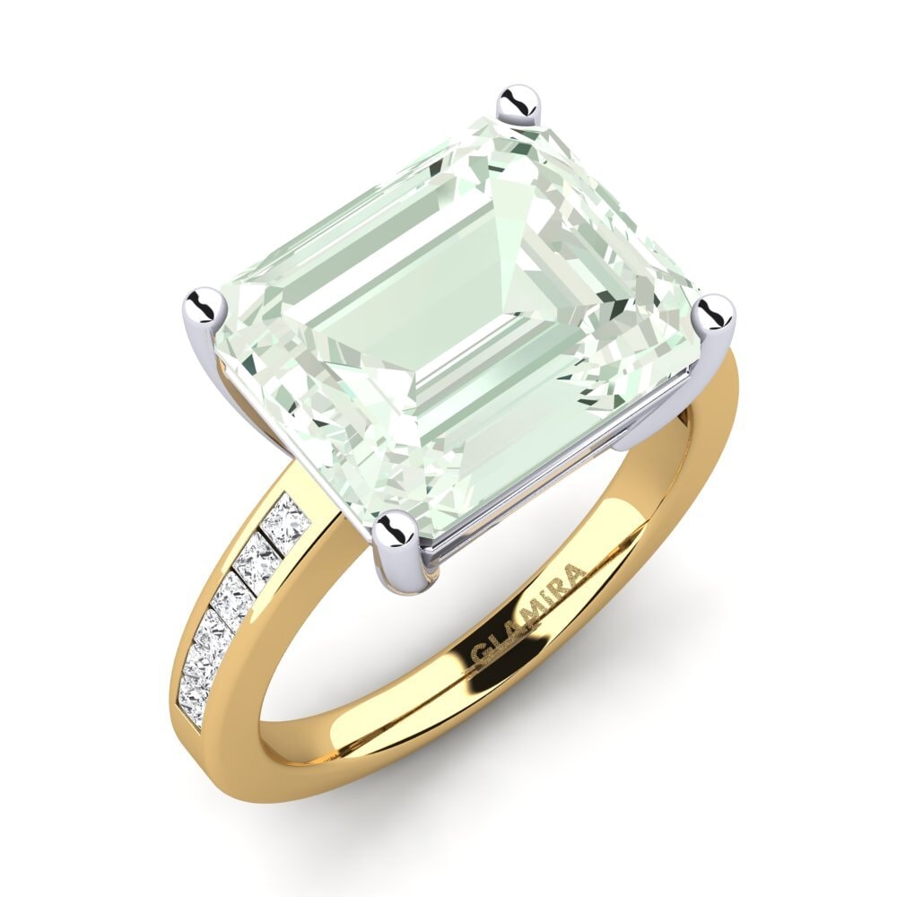 9k Oro Amarillo & Blanco Anillo Gwenora