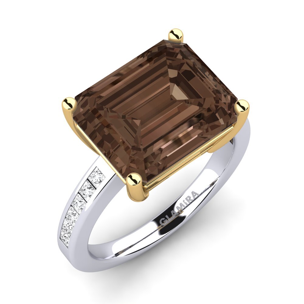 9k Oro Blanco & Amarillo Anillo Gwenora