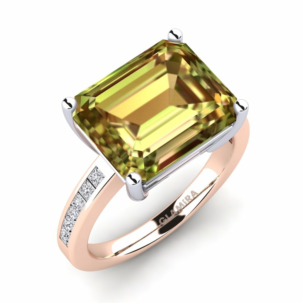 Or Rose& Blanc 14k Pierre de Sultan Bague Gwenora