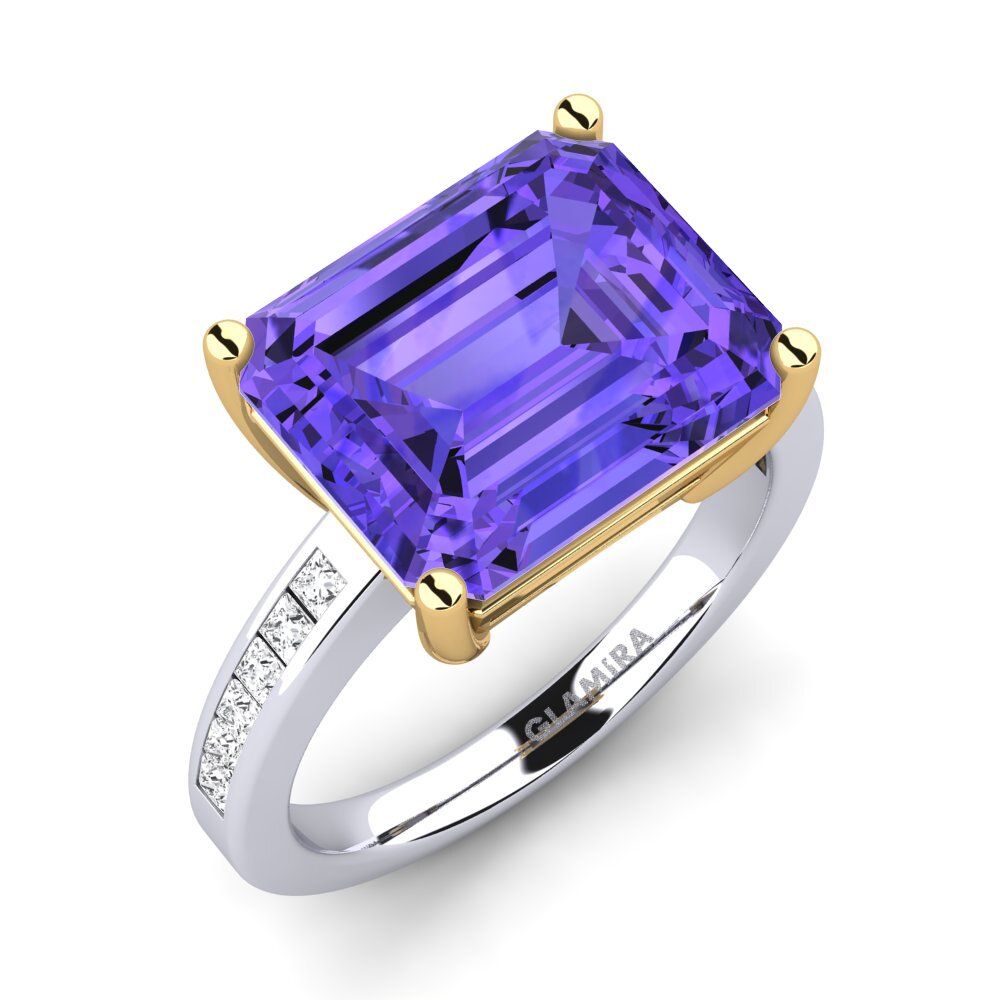 9k Oro Blanco & Amarillo Anillo Gwenora